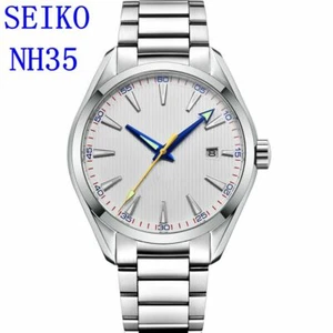 Business Japan NH35A Automatic Watch Sapphire Sterile Dial Green Luminous - Picture 1 of 16