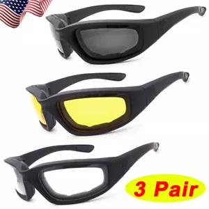 NUEVO 3* Choppers Acolchado Espuma Resistente al Viento Gafas de Sol Motocicleta Montar Gafas - Imagen 1 de 11
