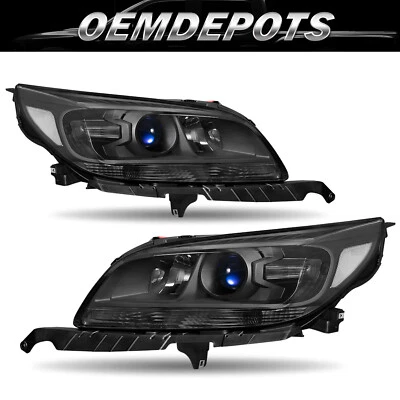 Par de faros halógenos negros 13-15 para Chevy Malibu 2013-2015 2 piezas Foto 1 de 4
