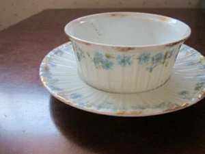 Haviland Limoges Ramekin Cup/saucer, blue flowers - Picture 1 of 4