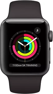 Apple Watch Series 3 GPS | 42mm | Space Gray Aluminum Case | Black Sport Band - Picture 1 of 5