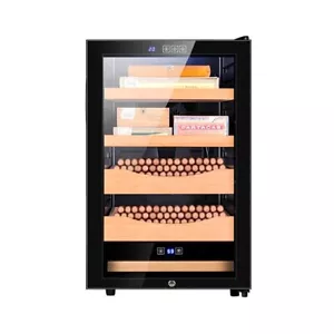 Cigar Humidor Case Humidity Control Spain Cedar Wood Shelf Cabinet Fan Cooling - Picture 1 of 7