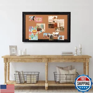 SOFE Black Wood Frame Framed Cork Board Decorative Bulletin Board, 18 X 29 In - Picture 1 of 5