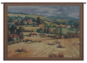French Farmland Fine Art Wall Hanging Home Decor Woven Tapestry - Picture 1 of 4