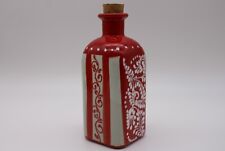 Red White Hand Made Corked Bottle Del Rio Salado Spain - Bottle or Vase - 7.75" 