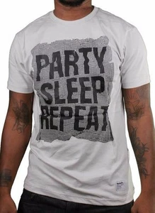 Bench Mens Party Sleep Repeat Light Gray Crewneck Graphic Cotton T-Shirt - Foto 1 di 2