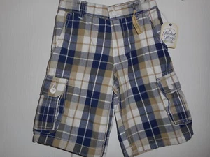 Pantalones cortos de carga Faded Glory para niños a cuadros varios tamaños nuevos con etiquetas - Imagen 1 de 3