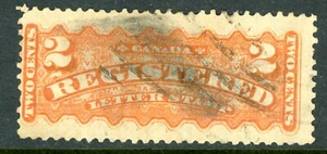 Canada 1875 QV Registered 2¢ Orange Scott #F1 VFU P17 - Picture 1 of 5