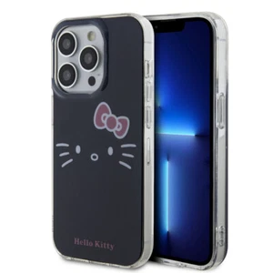 Coque en TPU visage de Kitty pour iPhone 15 Pro Max - Noir - Imagen 1 de 4