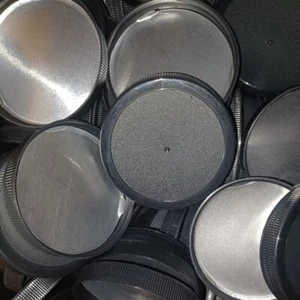 89/400 Black Ribbed Silver Lined Jar Caps | Quantity Per Package: 96 - Picture 1 of 2