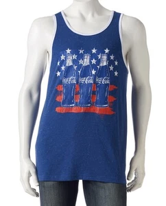 Camiseta sin mangas para hombre Coca-Cola roja blanca y azul talla M L - Imagen 1 de 5