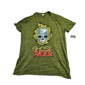 Marvel Threadfast Mens T-Shirt Large GHOST RIDER Heather Green Short Sleeve - Picture 1 of 7