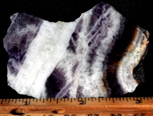 K-12  ~   1.1oz Slab Chevron Amethyst Lace Jasper/Agate~ Chihuahua, Mexico - Picture 1 of 8