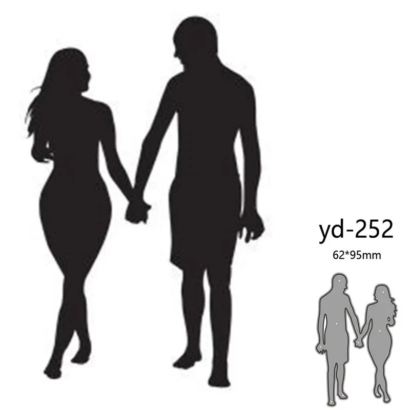 Couple Holding Hands Walking Metal Cutting Dies Scrapbook Card Making Craft - Image 1 of 1