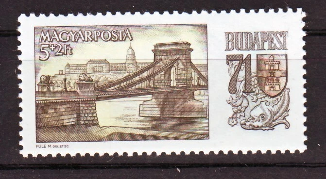 HUNGARY - 1969. Budapest '71 Stamp Exhibition - Chain Bridge- MNH - Image 1 of 1