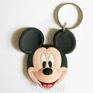 Mickey Mouse Face Keyring - Walt Disney Head Cartoon Rubber Phone Charm Strap - Picture 1 of 1