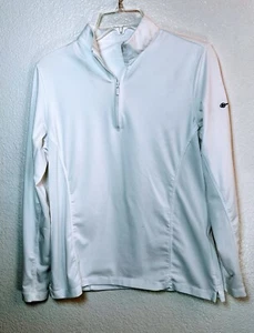 Peter Millar 1/4-Reißverschluss Damen Medium weiß Performance UPF Golfpullover LESEN - Bild 1 von 9