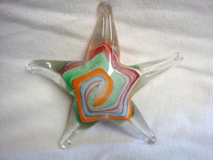 Multi-Color GLASS STARFISH PAPERWEIGHT - Picture 1 of 7