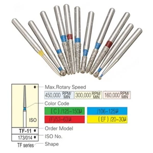 100Pcs Dental Diamond Burs FG1.60mm for High Speed Handpiece 394 types Burs - Picture 1 of 8