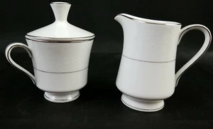 White Lace by Treasure Chest Creamer & Sugar w LId Retired Elegant Etched Rose - Picture 1 of 12