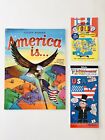 Kids Learn USA Map Scribble Mats EZ Fold color on wipe off,Sticker Activity New