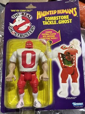 Ghostbusters 1988 Vintage Kenner Haunted Humans Tombstone Tackle Ghost Card Doblada Foto 1 de 4
