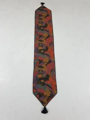 Vintage Abstract Woven Multicolor Modernist Design Table Runner 72x12 inches - Image 1 of 4