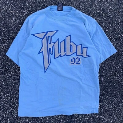 Camisa De Colección Fubu Colección Juvenil 12-14 Azul Manga Corta Y2K Hip Hop Foto 1 de 4