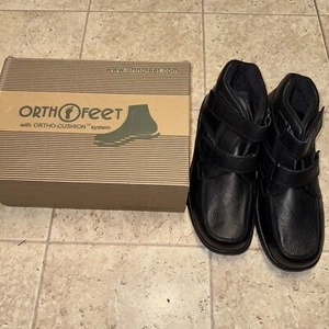 Orthofeet Glacier Gorge 581 Ankle Boots Strap Black Orthopedic Mens Size 13 Wide - Picture 1 of 4