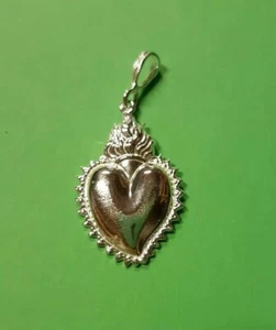 CIONDOLO EX VOTO CUORE VOTIVO GRAZIA RICEVUTA IN ARGENTO CM 3.5×1.8 - Picture 1 of 2