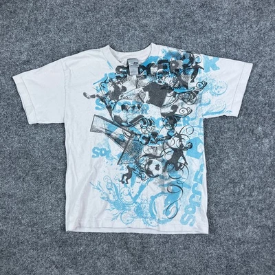 Champion T-Shirt Youth M White Soccer Graphic Tee Athletic Short Sleeve Sports - Image 1 of 4