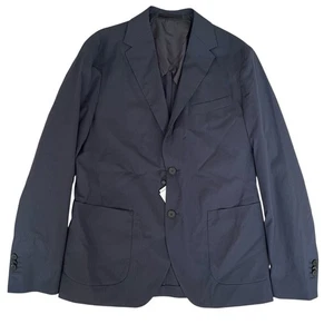 Massimo Dutti Studio Blazer Jacket Men’s 40 Navy Blue Unlined Pinestrip Sports - Picture 1 of 13