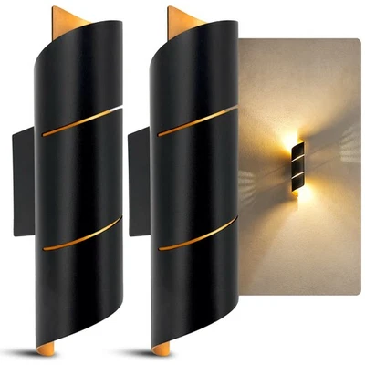 2x VYRA LINE Wandleuchte schwarz gold Wandlicht für LED G9 Up Down Wandlampe - Bild 1 von 4