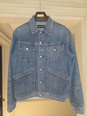 TOM FORD Men's Icon Selvedge Denim Trucker Jacket Blue Size L - Image 1 of 4