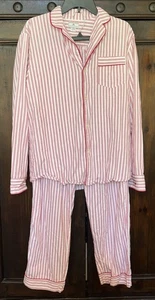 PETITE PLUME Pyjama Set Herren Medium rot weiß gestreift 100% Baumwolle Nachtwäsche - Bild 1 von 9