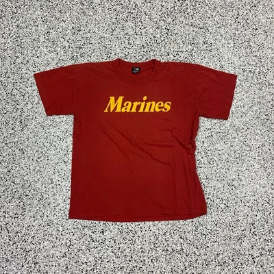 Винтажная мужская красная рубашка 90-х Rothco с одним стежком сделано в США USMC XL ДЕФЕКТ - Изображение 1 из 4