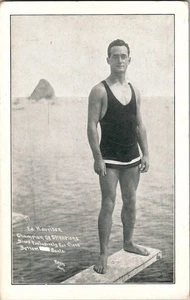 Ed Harrison Champion Deep Sea Diver Catalina California cartolina d'epoca JA4 - Foto 1 di 2