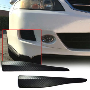 2pcs Car Bumper Protector Carbon Fiber Corner Lip Guard Scratch Trim Accessories - Picture 1 of 11