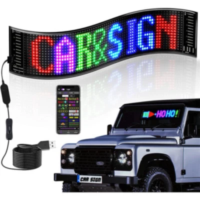 Scrolling LED Sign Matrix Panel Screen Blue-tooth APP Control for Shop Bar Car - Image 1 of 4