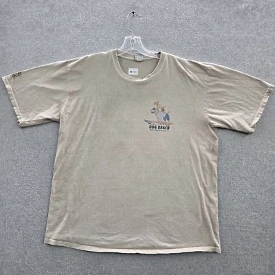 VINTAGE Crazy Shirts Men Shirt XL Beige Dog Beach Combed Cotton Y2K READ - Image 1 of 4