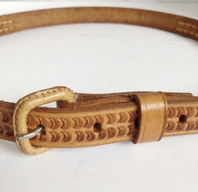 Cinturón Cuero Genuino Tooled Mexicano Tribal Western Talla 34" Foto 1 de 4
