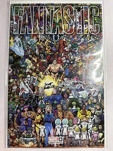 Fantastic Four #8 envolvente Marvel 2023 casi nuevo firmado por Scott Koblish con certificado de autenticidad - Imagen 1 de 2
