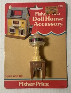 Vintage 1983 Fisher Price Doll House ACCESSORY Table & Lamp #293 NEW On Card - Picture 1 of 3