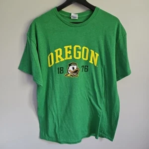 Oregon Ducks Green Size Large College Mascot Head Short Sleeve Shirt - Picture 1 of 8