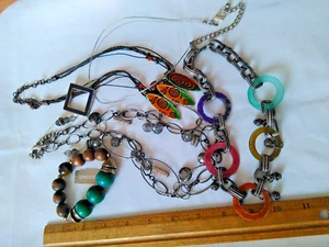 Lot OF 5 Chico's Signed Costume Vintage Fashion Jewelry ~Necklaces ~ Bracelet - Picture 1 of 4