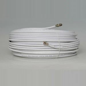 Cable de extensión coaxial satelital RG6 blanco de 10 m cable coaxial para Sky HD Q TV - Imagen 1 de 4