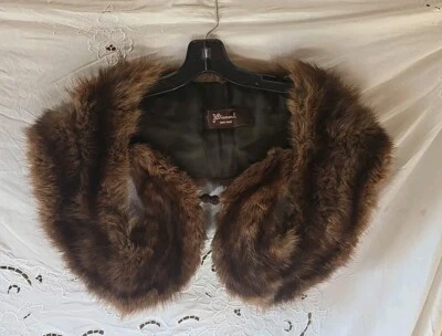 Chaqueta Bolero Novia Chal Estola Marrón Capa Piel MINK De Colección J. Diamante Nueva York Foto 1 de 4