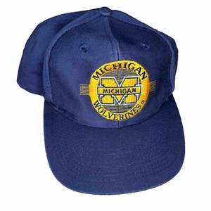 VTG 90s University of Michigan Wolverines The Game Circle Logo SnapBack Hat Cap - Picture 1 of 4
