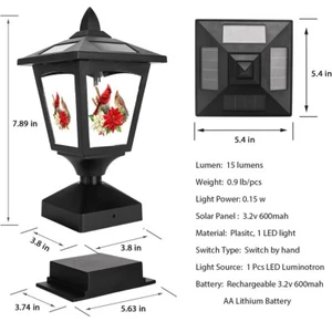 2 Pack 4x4 Solar Post Lights LED Deck Cap Fence Lamp Outdoor Pathway Christmas - Picture 1 of 5
