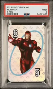 POP 1 PSA 9 MINT Iron Man Disney 100 UNO 6 Foil Marvel Trading Card Game 2023 - Picture 1 of 3